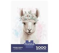 Rompecabezas De 1000 Piezas Floral Watercolor Alpaca Rompecabezas para Adolescentes Juguetes Antiestrés Decoración Perfecta Regalos De Cumpleaños Y Únicos 38x26cm/1000pcs