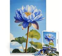 Rompecabezas de 1000 Piezas Florece en Loto Azul para Adultos Estimula la Memoria, Evita distracciones y CREA una Experiencia Festiva Sorprendente (38x52cm)