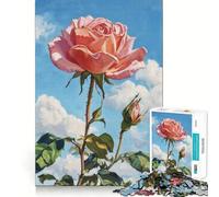 Rompecabezas de 1000 Piezas Florece en Rosa,diseño de Corte preciso,Juguete para estimular la Mente,Juego fácil de Jugar,Regalo Ideal para cumpleaños 38x26cm
