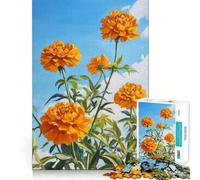 Rompecabezas de 1000 Piezas Florecer en caléndulas,Corte Impecable,Divertido,Juguete para estimular la Mente,Juego para el Tiempo Libre,Regalo artístico de Navidad 50x75cm