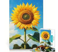Rompecabezas de 1000 Piezas Floreciendo en Girasol,diseño de Corte preciso,Juguete para estimular la Mente,Juego fácil de Jugar,Regalo Ideal para cumpleaños 38x26cm