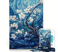 Rompecabezas de 1000 Piezas Flores Blancas contra Cielo Azul para Adolescentes Juego de concentración Mental Corte de precisión Bordes Lisos Juego Ideal para Rellenar Calcetines navideños (38x26cm)