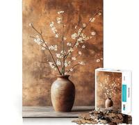Rompecabezas de 1000 Piezas Flores Blancas en jarrón para Adolescentes Juego Divertido y fácil de armar Sin Huecos Actividad Nocturna para Toda la Familia (50x75cm)