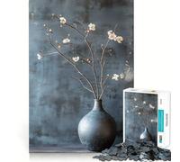 Rompecabezas de 1000 Piezas Flores Blancas para Adolescentes Juego de concentración Mental Corte de precisión Bordes Lisos Juego Ideal para Rellenar Calcetines navideños (50x75cm)