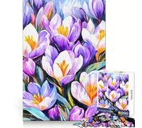 Rompecabezas de 1000 Piezas Flores de azafranes para Adolescentes, Ideal para el Desarrollo Cerebral, la relajación Consciente y una Experiencia Festiva y Sorprendente (38x26cm)