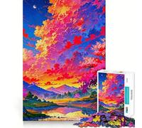 Rompecabezas de 1000 Piezas Flores de Cerezo al Atardecer para Adultos Mejora la Memoria Alegría Familiar Diseño para armar Elige tu Deseo de Papá Noel 50x75cm