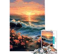 Rompecabezas de 1000 Piezas - Flores de Playa - Juguetes educativos para Aprender y Jugar - Ideas de Regalos con un desafío difícil (Tamaño 38x26cm)