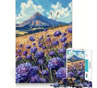 Rompecabezas de 1000 Piezas Flores de Pradera de montaña para Adolescentes Ayuda a Mejorar la Memoria Diseño Divertido y Relajante Regalo Elegante (50x75cm)