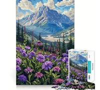 Rompecabezas de 1000 Piezas Flores de Pradera de montaña para Adolescentes Juguete Inteligente y Divertido Arte Coleccionable de Corte nítido (38x26cm)