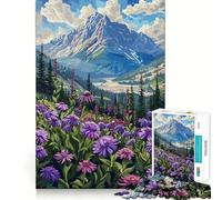 Rompecabezas de 1000 Piezas Flores de Pradera de montaña para Adultos Juguete de lógica, Divertido y Relajante Diseño para armar Regalo Ideal para Navidad (38x52cm)