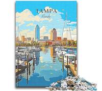Rompecabezas de 1000 Piezas Florida Tampa Travel para Adultos y Adolescentes Un desafío difícil y antiestrés Decoración hogar (38x52cm)