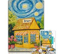 Rompecabezas de 1000 Piezas Floristería bajo el Cielo Nocturno para Adultos Entrena tu Cerebro y Tus Manos Regalos para Amigos y Familiares (50x75cm)