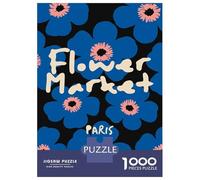 Rompecabezas De 1000 Piezas - Flower Market Paris Floral Pattern Rompecabezas para Adultos Juegos Familiares Carrera De Velocidad Manual Oferta como Regalos para Toda La Familia 38x26cm/1000pcs