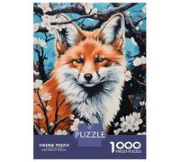 Rompecabezas De 1000 Piezas - Fox in Blossom Japan Rompecabezas para Adultos Juguetes De Bricolaje Oferta De Decoración Perfecta como Regalos para Toda La Familia 70x50cm/1000pcs