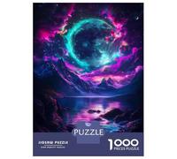 Rompecabezas De 1000 Piezas Fox Under Neon Moon Rompecabezas para Adultos Juguetes Antiestrés Vacaciones En Casa Matar El Tiempo para Cumpleaños, Navidad 70x50cm/1000pcs