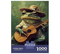 Rompecabezas De 1000 Piezas - Frog Musician with Guitar Rompecabezas para Adultos Juego De Ingenio Desafío Difícil Oferta como Regalos para Toda La Familia 70x50cm/1000pcs