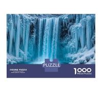 Rompecabezas De 1000 Piezas Frozen Waterfall Landscape Rompecabezas para Adultos Juego De Ingenio Análisis Y Lógica Interacción Entre Padres E Hijos 38x26cm/1000pcs