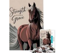 Rompecabezas de 1000 Piezas Fuerza en Gracia con temática de Caballos Divertidos Juegos Juguetes adictivos para Cultivar la Paciencia Regalos de Amigo Invisible Aprendizaje Educativo (75x50cm)