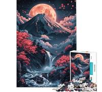 Rompecabezas de 1000 Piezas Fuji Sakura Night Falls Rompecabezas para Adultos Juegos relajantes Mejora la Memoria cumpleaños y Navidad (Tamaño 50x75cm)