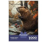 Rompecabezas De 1000 Piezas Funny Beaver Catching Fish Rompecabezas para Adultos Juegos Familiares Ensamblaje De Patrones Cumpleaños Y Navidad 70x50cm/1000pcs
