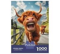 Rompecabezas De 1000 Piezas Funny Highland Cow Glencoe Rompecabezas para Adultos Juego Familiar Decoración Perfecta Cumpleaños Y Navidad 38x26cm/1000pcs