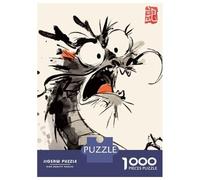 Rompecabezas De 1000 Piezas Funny Japan Dragon Rompecabezas para Adultos Juegos Relajantes Decoración del Hogar Cumpleaños Y Navidad 52x38cm/1000pcs