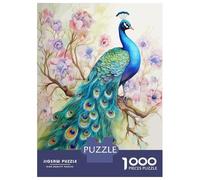 Rompecabezas De 1000 Piezas Funny Peacock Watercolor Rompecabezas para Adultos Juego De Ingenio Carrera De Velocidad De Manos Cumpleaños Y Navidad 52x38cm/1000pcs