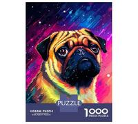 Rompecabezas De 1000 Piezas Funny Synth Pug Pixel Rompecabezas para Adultos Juego De Ingenio Análisis Y Lógica Interacción Entre Padres E Hijos 38x26cm/1000pcs