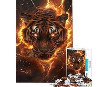 Rompecabezas de 1000 Piezas Furia del Tigre Ardiente para Adolescentes Actividades Familiares diversión en casa Juguetes educativos 50x75cm