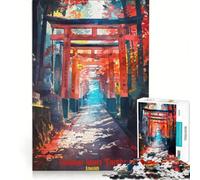 Rompecabezas de 1000 Piezas Fushimi Inari Taisha Art, Juego práctico, Entrena tu Cerebro y Tus Manos, cumpleaños y Navidad 38x52cm