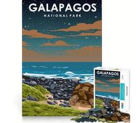 Rompecabezas de 1000 Piezas Galápagos de Noche Piezas de Corte Limpio Juguete Que desafía la Mente Momento de relajación Diversión Pieza de Arte navideña (38x26cm)