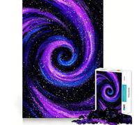 Rompecabezas de 1000 Piezas Galaxia arremolinada de Adolescentes morados y Azules, diseño Relajante para Mejorar la Memoria y la decoración de Pared 38x26cm