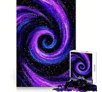Rompecabezas de 1000 Piezas Galaxia arremolinada de Adolescentes morados y Azules, diseño Relajante para Mejorar la Memoria y la decoración de Pared 38x26cm