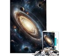 Rompecabezas de 1000 Piezas Galaxia Vibrante con Planetas y Estrellas Rompecabezas para Adultos Juguetes antiestrés Actividades Divertidas de análisis y lógica para Disfrutar en casa (Tamaño 50x75cm)
