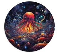 Rompecabezas de 1000 Piezas Galaxy Octopus, Rompecabezas Redondos de 1000 Piezas para Adultos, Navidad, Halloween, Pascua y Año Nuevo (67,5x67,5cm)