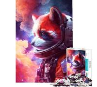 Rompecabezas de 1000 Piezas Galaxy Red Panda para Juego Educativo Juguete desafiante para Juegos educativos Divertido y humorístico Gran Regalo para los Amantes de los Juegos (Tamaño 38x52cm)