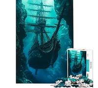 Rompecabezas de 1000 Piezas Galeón hundido Ideal para cumpleaños Navidad decoración del hogar y Juegos educativos Apto para Mayores de 14 años 38x26cm