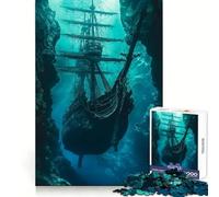 Rompecabezas de 1000 Piezas Galeón hundido para Adolescentes Recuerda, Mejora, Mente Tranquila, Arte de Corte Claro, Coleccionable 38x26cm