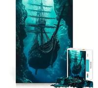 Rompecabezas de 1000 Piezas Galeón hundido para Adultos Juguete de lógica aguda para el hogar y el Ocio Corte preciso Regalo conmovedor 50x75cm