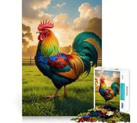 Rompecabezas de 1000 Piezas Gallo Arcoíris al Amanecer para Adolescentes Juguete Inteligente para Jugar en Interiores Corte preciso (50x75cm)