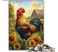Rompecabezas de 1000 Piezas Gallo de Granja para Adultos y Adolescentes Juguetes educativos para familias, con póster a Juego y Hoja de Trivia (50x75cm)