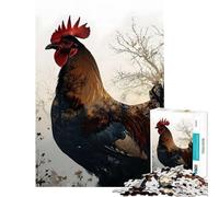Rompecabezas de 1000 Piezas Gallo Doble Exposición Difícil y Desafío Difícil Juego práctico para Mayores de 14 años 50x75cm