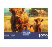Rompecabezas De 1000 Piezas Ganado de HighlandPara Adultos Puzzle Decorativo Cute Animals De Rompecabezas Y Juego Familiar Clásicos para Adultos Yniños A Partir De 12 Años Puzzle 38x26cm/1000pcs