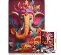 Rompecabezas de 1000 Piezas Ganesha, Dios del Arte, Relajante, para el Tiempo Libre, Corte de precisión, Borde Liso, Juguete de Juego, tamaño 38x26cm