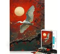 Rompecabezas de 1000 Piezas Garza Blanca en Vuelo para Adultos Juego de Habilidad Mental Corte láser para un Ajuste Actividad gratificante para días lluviosos (38x26cm)