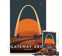 Rompecabezas de 1000 Piezas Gateway Arch Missouri Neat Edge Decor Actividad para Mentes Inteligentes Tiempo fácil Divertido Arte 38x26cm