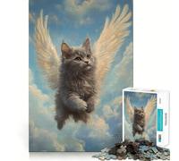 Rompecabezas de 1000 Piezas Gato Alado en el Cielo para Adolescentes Desarrolla la Mente y es Divertido Tamaño Uniforme Piezas precisas Actividad Relajante para Grupos en Interiores (50x75cm)