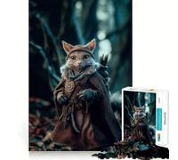 Rompecabezas de 1000 Piezas Gato Antiguo en un Bosque para Adultos Juego de concentración Mental Corte láser Actividad Nocturna Divertida para Toda la Familia (50x75cm)