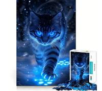 Rompecabezas de 1000 Piezas Gato de Ojos Azules en la Nieve Diversión Garantizada,Juego Que estimula la Mente,Tiempo de Juego Tranquilo, 38x52cm
