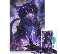 Rompecabezas de 1000 Piezas Gato de Sueño Aterrador para Adultos Mejora la Memoria, Alivia la ansiedad y Decora la Pared con Bordes Afilados (38x52cm)